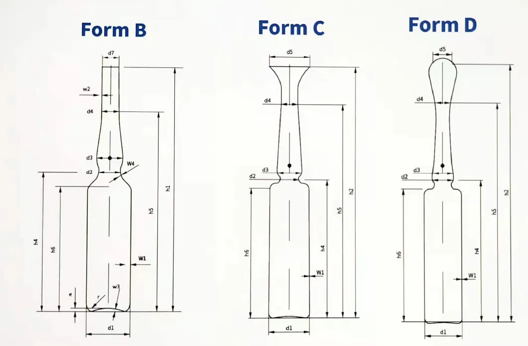 1ml 2ml 3ml Pharmaceutical Transparent Clear Glass Ampoule